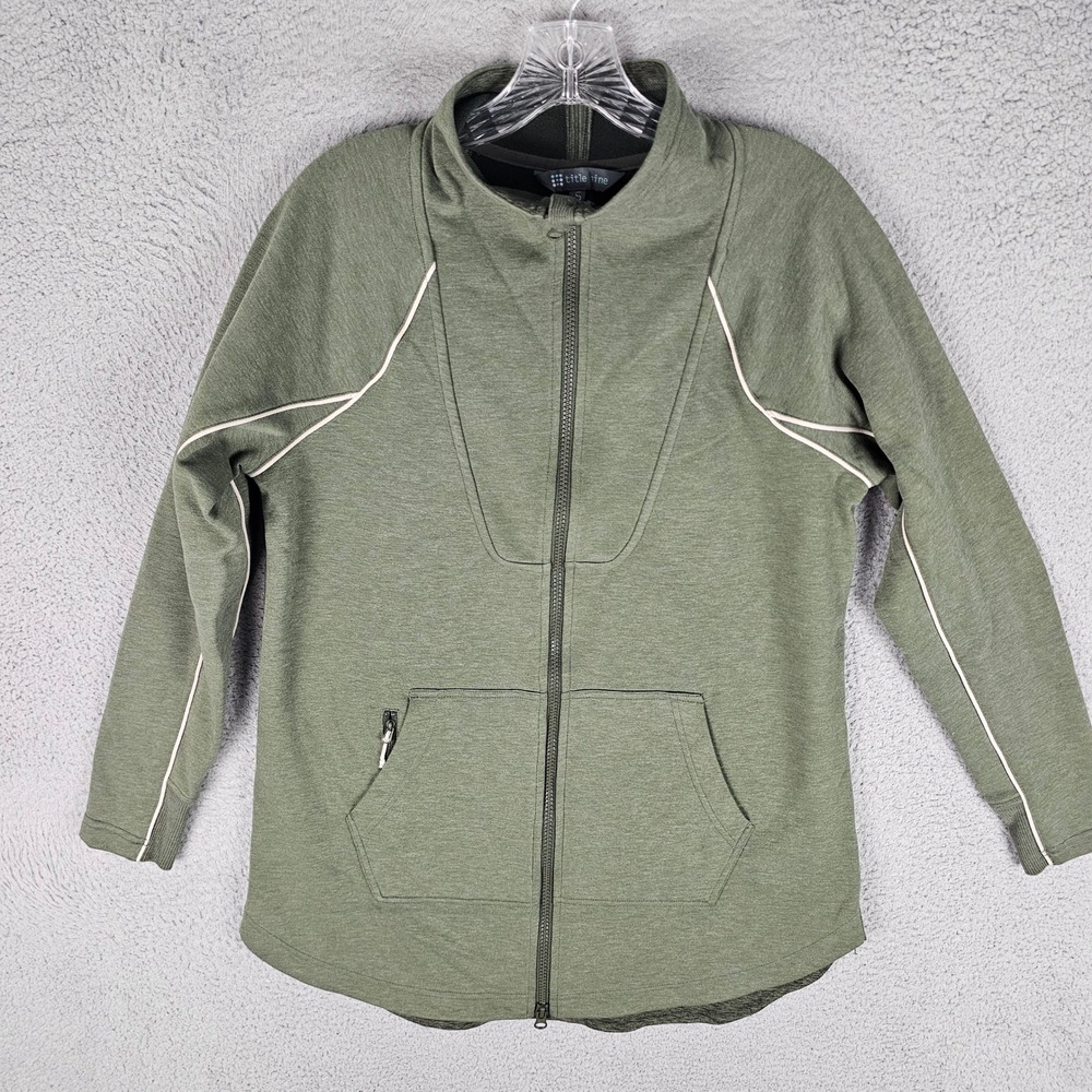 Title Nine Jacket Women S Green Full Zip Mock Neck Warmup Fleece Swacket